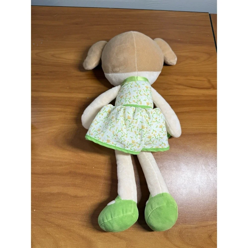 Gloveleya Baby Girl Plush Soft Doll Green Flower Fairy Dress 16''